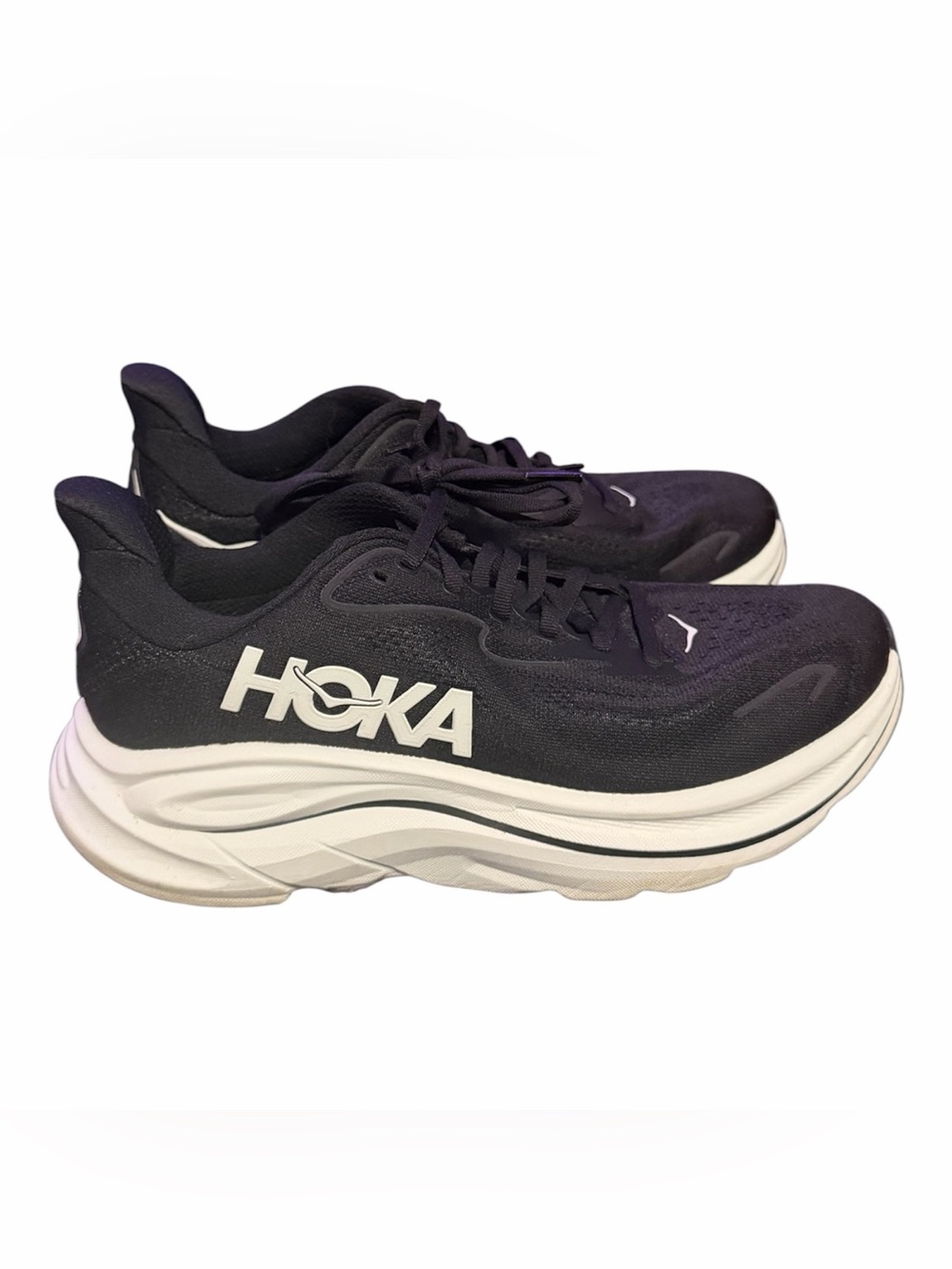 Hoka black Clifton 10 trainers - very lightly worn, Size women's 9.5